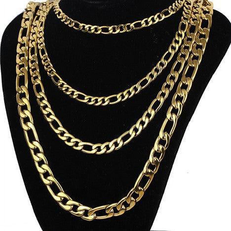 Collares Figaro Cadenas De Acero Inoxidable Color Dorado Oro