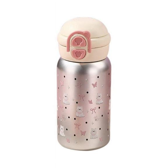 Cute Stainless Steel Water Bottle with Straw 500ML Kawaii Water Bottle for Hot or Cold y527