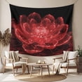 thumbnail image 2 of Red Black Floral Tapestry for Bedroom Wall Hanging Tapestry, Modern Minimalist Gradient Flowers Ceiling Backdrop Tapestries Poster Blanket Wall Decor for Teens Room Living Room Dorm 51" x 59", 2 of 8