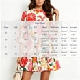 thumbnail image 3 of Fesfesfes Womens Dress Floral Print Round Neck Summer Dress Loose Casual 3/4 Sleeve Mini Sundress, 3 of 9