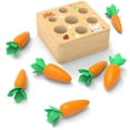 thumbnail image 4 of Juguete para tirar de rábanos juego de zanahoria insertada juguete educativo duradero juego de zanahoria insertada de madera finamente pulida para niños ANGGREK Otros, 4 of 8