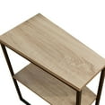 thumbnail image 3 of Benjara Bery 24 Inch Chairside Table, 2 Shelves, Black Metal Frame, Brown Finish, 3 of 6