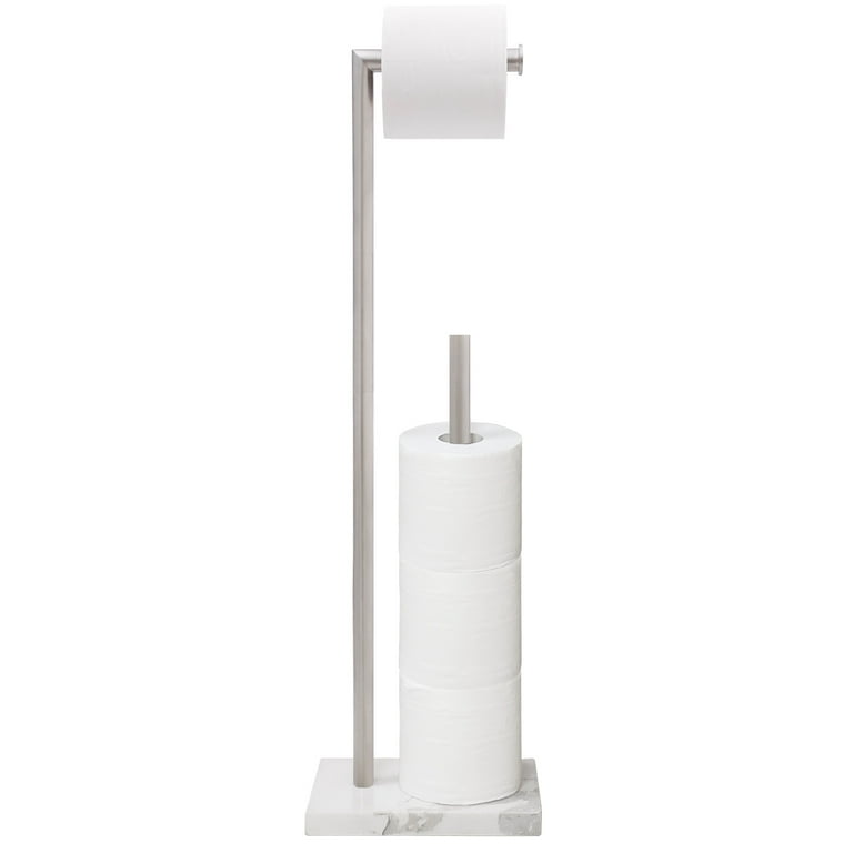 Marble Toilet Paper Holder with Shelf, 304 Stainless Steel Toilet