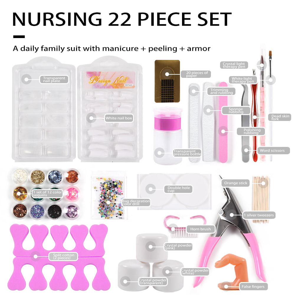 Pro Acrylic Acrylic Nail Art Set With Drill Machine, Liquid Glitter Powder  Tips, Brush Tool, And Full Manicure Set From Huangcen, $33.9
