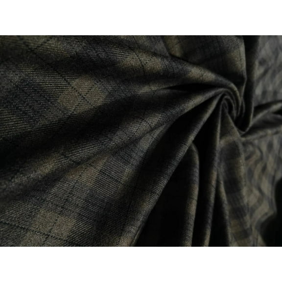 Light weight Suiting plaids TWEED Fabric 58" available in 2 colors DARK BROWN AND BROWN PLAIDS AND BLACK AND GREY PLAIDS [15825/24]