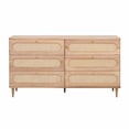 thumbnail image 2 of Maklaine Modern Contemporary Cane 6 Drawer Dresser in Brown Finish, 2 of 10