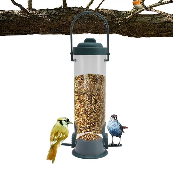Elowen Bird Feeder Wild Bird Feeder, 2 Set Plastic Bird Tube Feeder Easy To Fill Squirrels Proof Transparent for Tree