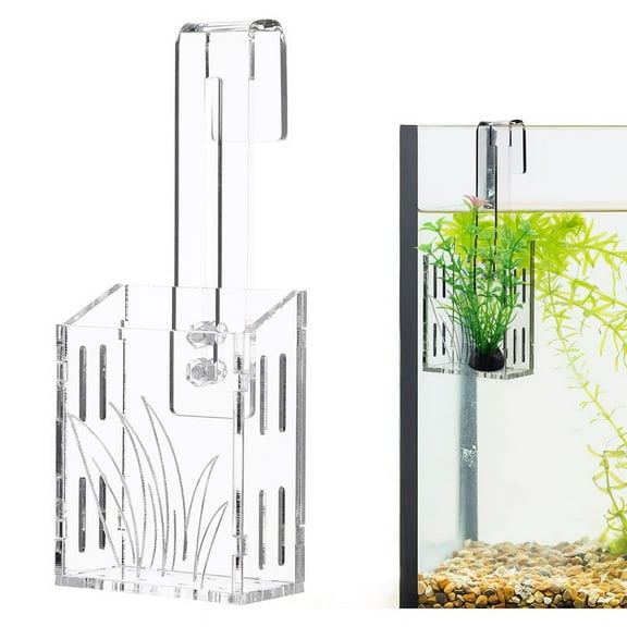 Aquarium Planter - Hanging Aquarium Plant Holder Acrylic Aquatic Plant Cups Fish Tank Plant Holder Aquarium Plant Pots A