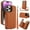 Brown, variant on Wallet Case for Apple iPhone 14 Pro, with Crossbody Shoulder Strap & Hand Wrist Cards Holder Zipper Pocket Stand Feature Full Protective Shockpoof Phone Case for iPhone 14 Pro, Darkpurple