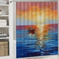 thumbnail image 6 of Fenyluxe Boat Ocean Sky Pretty Shower Curtain Bathroom Decor 100% Polyester Fiber Chic Modern Style with Hooks 69x72, 6 of 7