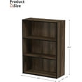 thumbnail image 2 of 3 Tier Engineered Wood Modern Bookshelf, Wooden Book Shelf with Three Display Shelves, Open Shelf Bookcase for Bedroom, Living Room, Dark Brown, 2 of 6