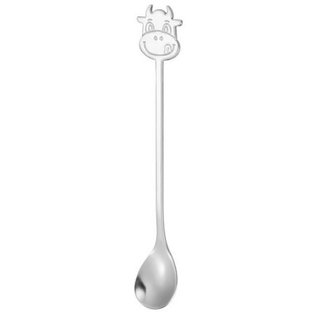 

Meizhencang Creative Stainless Steel Bull Head Pattern Coffee Stirring Teaspoons Tea Dessert Spoon for Kitchen