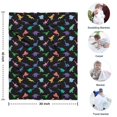 thumbnail image 4 of Black Colorful Dinosaurs Silhouettes Pattern Blanket,Comfortable Soft Flannel Throw Blanket,All Season,Warm Lightweight Blankets for Sofa Bed Couch Living Room Chair,30"x40", 4 of 4