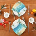 thumbnail image 2 of Iauyy Satin Napkins Set of 4- Tropical Liberty Beach Art DIY Printing Decoration Cloth Napkin- Easy Care for Home/Party, 2 of 8