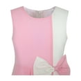 thumbnail image 4 of Girls Dress Color Block Contrast Bow Tie Pink White Party 12, 4 of 8