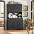 thumbnail image 4 of Homfa 71" Kitchen Pantry with Charging Station, Freestanding Cupboard with Adjustable Shelves, Floor Cabinet for Dining Room, Black Wood Grain, 4 of 8