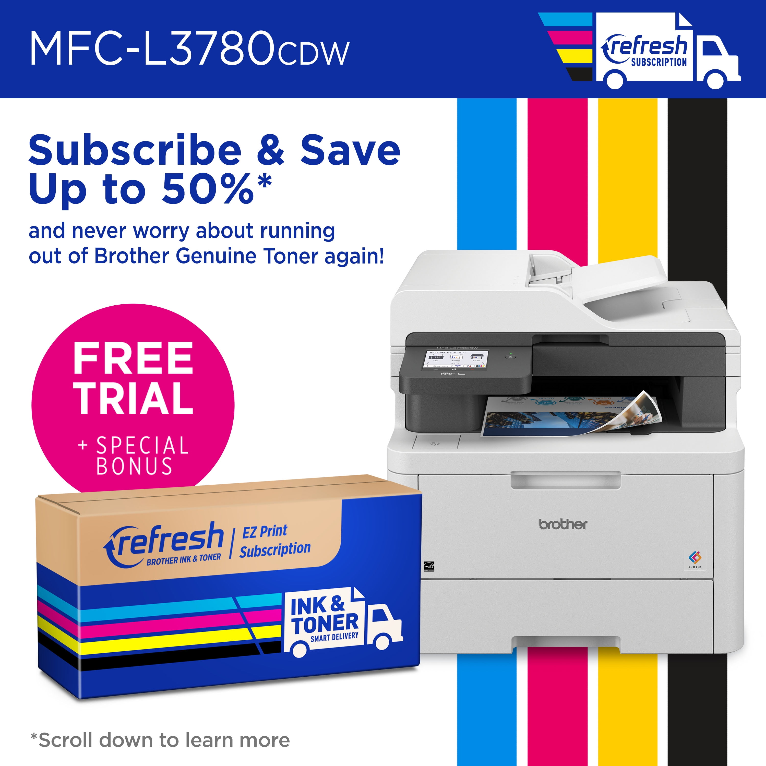 Brother MFC-L3780CDW Wireless Digital Color All-in-One Printer with Laser Quality Output