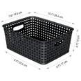 thumbnail image 2 of WYT Cesta organizadora de almacenamiento tejida, paquete de 6 cestas tejidas de plástico negro, 10,1 x 7,55 x 4,1, 2 of 5