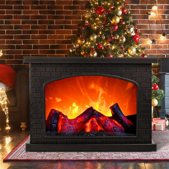 Electric Fireplace Lantern with Realistic LED Flame Effect, USB Battery Powered, Decorative Indoor and Outdoor Fireplace Light, Perfect for Christmas and Home Decor (No Heater Function)