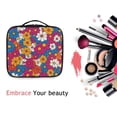 thumbnail image 6 of FORMRS Travel Makeup Bag Large Capacity Train Case Cosmetic Organizer with Adjustable Dividers, Red Whimsical Floral, 6 of 8