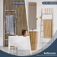 thumbnail image 5 of Blanket Ladder for The Living Room and Bedroom, 6-Tier Wall Leaning Rustic Decorative Farmhouse Blanket Rack, Quilt Rack, Ladder Shelf, Easy Assembly, White Wash, 5 of 8
