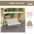 thumbnail image 4 of Outsunny Balançoire de Patio 3 Places avec Auvent Réglable et Coussins, 4 of 10