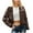 Coffee, variant on NARABB Women's LeatherJacket Suede Fashionable Warm Plush Leather Jacket Windproof Jacket Dark Blue S