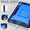 thumbnail image 2 of elitegadget Case for Samsung Galaxy Tab S10 FE+/S10 FE Plus 13.1 Inch 2025 Released - Dual Layer Protective Heavy Duty Impact Resistant Case Cover with Rotating Ring Stand (Navy Blue/Blue), 2 of 6