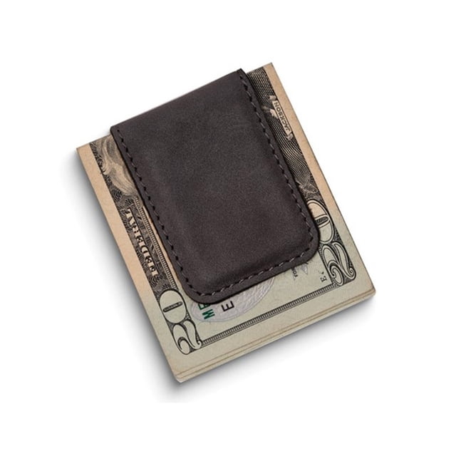 Vintage Grey Leatherette Magnetic Money Clip