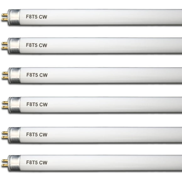 (6 Pack) F8T5/CW 4100K 12’’ Linear Fluorescent Light Bulb, 8W Cool White T5 Tube, G5 Mini Bi Pins Base Replacement for Under Cabinet Light, RV, Closet