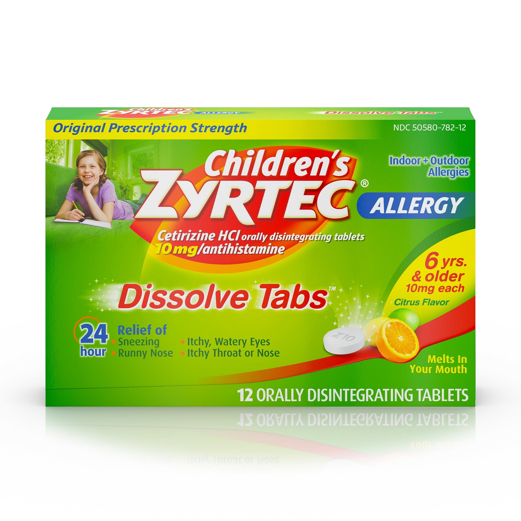 Zyrtec Dissolved Twent Four Hour Allergy Relief Tablets With Cyrizine