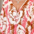 thumbnail image 6 of Women's Plus Size Swimwear Cover Ups Leopard Print Long Sleeve V Neck Beach Dress Lightweight Quick Dry Comfy Bathing Suits, 6 of 7