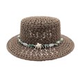 thumbnail image 4 of Men's Sun Hat Wide Brim Fedora Straw Uv Upf 80+ Women Bucket Hat Uv Protection Summer Sun Visor Hats Tops Coffee One Size, 4 of 4