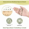 thumbnail image 2 of 2 Strands 184 Pcs Natural Green Rutilated Quartz Beads 4mm Round Stone Beads Loose Gemstone Spacer Beads Energy Crystal Beads for DIY Craft Bracelet Necklace Jewelry Making, 2 of 7