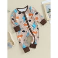 thumbnail image 3 of Bagilaanoe Newborn Baby Girl Boys Fall Jumpsuit Print Long Sleeve Bodysuit 3M 6M 12M 18M Infant Casual One Piece Romper, 3 of 9