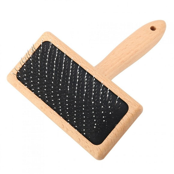 Peine de pelo para mascotas, herramienta de depilación de acero inoxidable con pasador para perros y gatos (cabeza cuadrada)