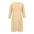 thumbnail image 5 of ylioge Womens Long Sleeve Nightgowns Lightweight Crewneck Sleepshirts Ladies Solid Color Pullover Breathable Mid Length Loungewear Pajama Dresses, 5 of 7