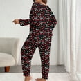 thumbnail image 4 of Lorytime Valentines Long Sleeve Pajama Set for Women Heart Letter Plus Size Crewneck Top and Bottom Sleepwear Red 2XL, 4 of 5