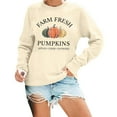 thumbnail image 2 of YVNAURA Women’s Oversized Happy Fall Yall Pumpkin Sweatshirt Graphic Crewneck Long Sleeve Pullover Cute Fall Tops Cozy Thanksgiving Autumn Hoodie with Pocket, Beige,M, 2 of 4