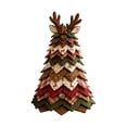 thumbnail image 5 of Christmas DIY Quilted Tree Tabletop Decor Hand Stitched Fabric Patchwork Xmas Tree Ornament Vintage Holiday Decoration for Home Mantel Shelf Countertop Christmas Party Display, 5 of 6