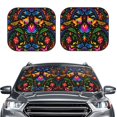 thumbnail image 2 of Haiem Mexican Flower Traditional1 Car Windshield Sun Shade (2 Pieces) Foldable Windshield Sun Shade Car Accessories for Truck SUV Pickup-Small, 2 of 7