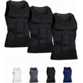 thumbnail image 1 of Mens Slimming Body Shaper Vest Compression Tank Tops Shirts Workout Abs Abdomen Undershirts 3pcs, 1 of 19