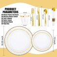 thumbnail image 2 of 350PCS Clear Plastic Plates with Gold Trim for 50 Guests, 2 of 8