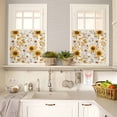thumbnail image 4 of Country Watercolor Kitchen Curtains and Valances Set, Sunflowers Yellow Green Leaf Vintage Rod Pocket Window Valance 18 Inch Window Curtain Panels for Living Room Bedroom Laundry, 27.5x24in, 3 Pieces, 4 of 7