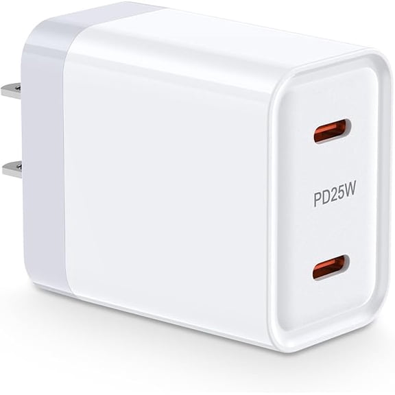 can USB C Charger Block 25W Super Fast Charging for iPhone, Dual Port Type C Android Charger Phone Wall Plug Power Adapter