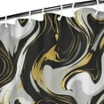 thumbnail image 3 of Black White Gold Marble Pattern Shower Curtain 36"x72" ,Bathroom Decorative Shower Curtains Set with 12 Hooks,Modern Waterproof Washable Shower Curtain, 3 of 6