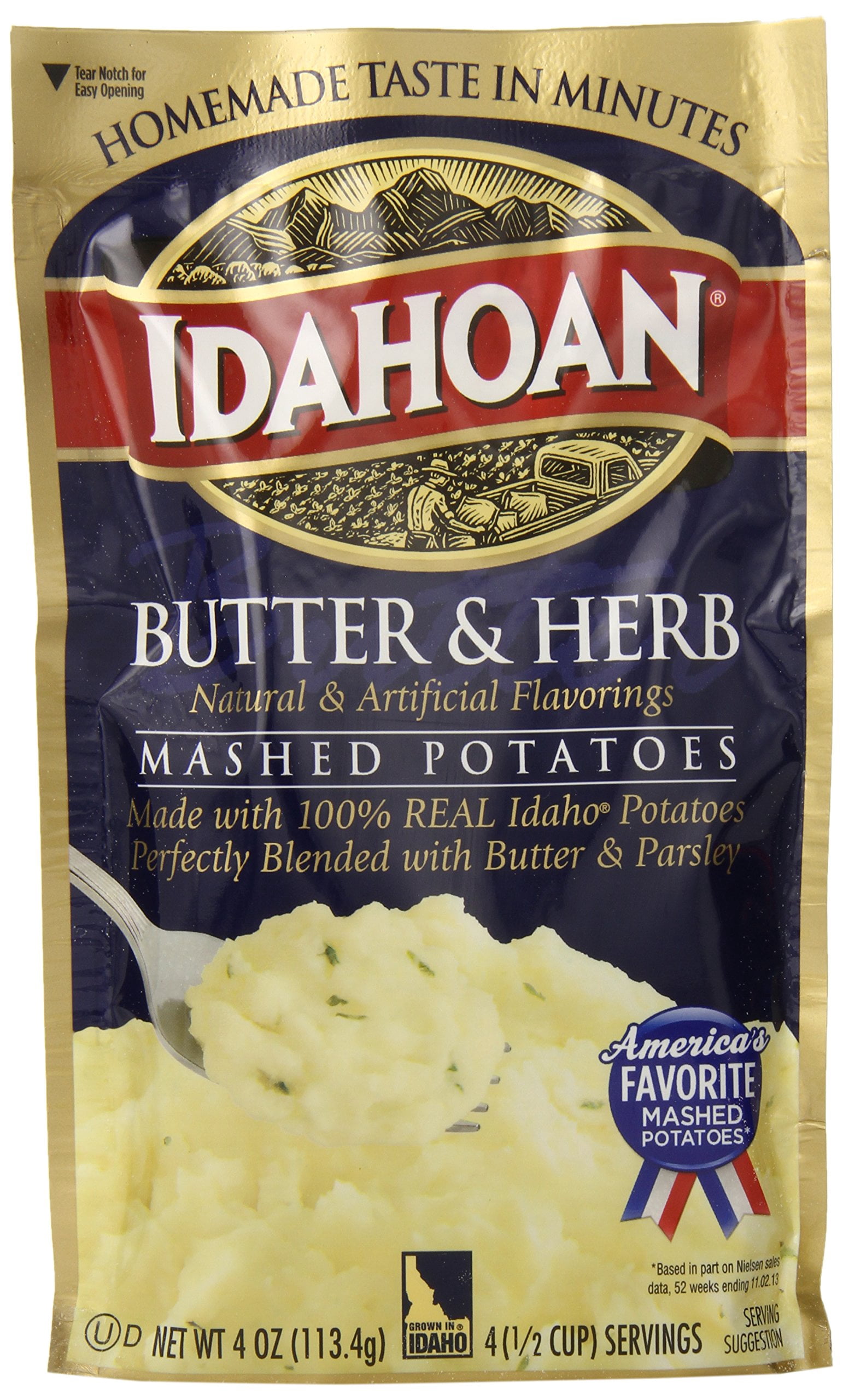 Idahoan Butter & Herb Mashed Potatoes 4 oz. (Pack of 5)