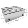 thumbnail image 2 of ALDKitchen Bain Marie Steam Warmer | Electric Buffet Food Warmer | Stainless Steel | 6 tanks | 110V, 2 of 15