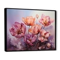 thumbnail image 2 of Designart "Blooming Purple And Coral Tulips At The Farmhouse" Tulips Floater Framed Canvas Wall Art, 2 of 5