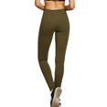 thumbnail image 3 of Couver Women's Cotton Spandex Basic Leggings Pants, Olive M, 1 Pack, 3 of 3